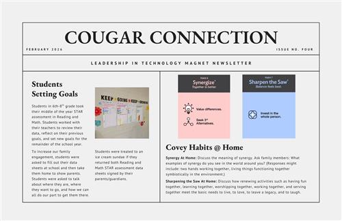 Front page of newsletter